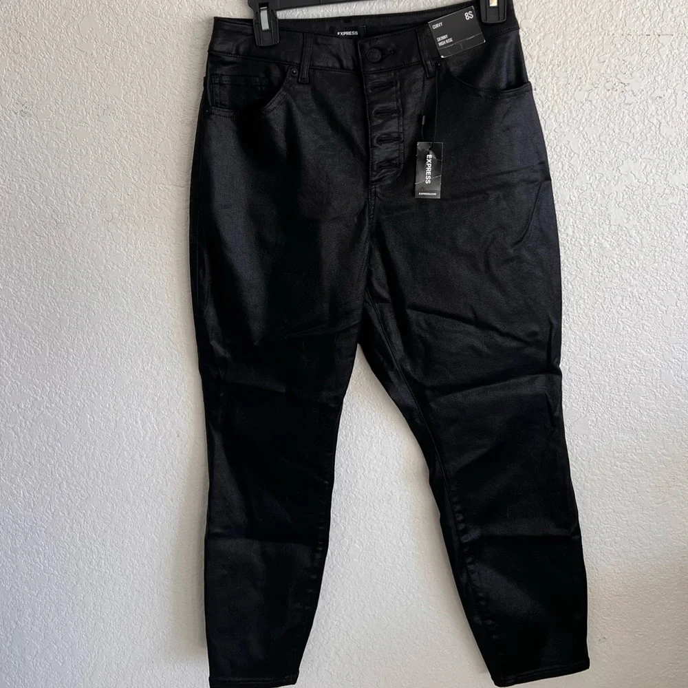 Express black coated curve love jeans - Picture 2 of 5